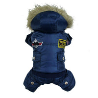HKM-0169405 Autumn and Winter Thickened Cotton Pet Clothes in Red, Blue, and Coffee Colors
