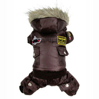 HKM-0169405 Autumn and Winter Thickened Cotton Pet Clothes in Red, Blue, and Coffee Colors