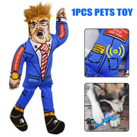 HKM-0169661 Big Trump Plush Dog Toy - Durable Canvas & Cotton Construction, 28x14x5cm