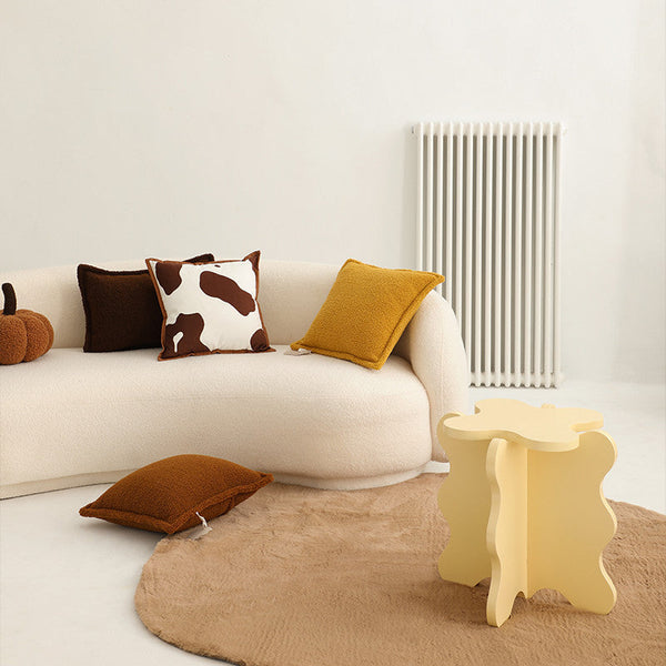 HKM-017043 Lamb Plush Pillow Cushions for Cozy Autumn and Winter Living Rooms