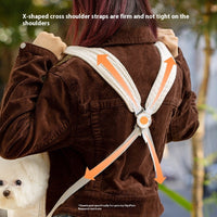 HKM-0171069 Pet Diaper Bag Soft Square Plaid Cross Chest Backpack for Dogs and Cats