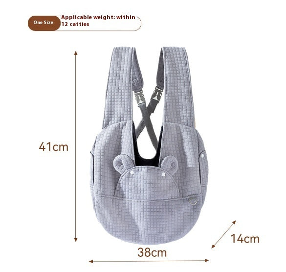 HKM-0171069 Pet Diaper Bag Soft Square Plaid Cross Chest Backpack for Dogs and Cats
