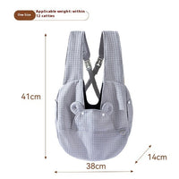 HKM-0171069 Pet Diaper Bag Soft Square Plaid Cross Chest Backpack for Dogs and Cats