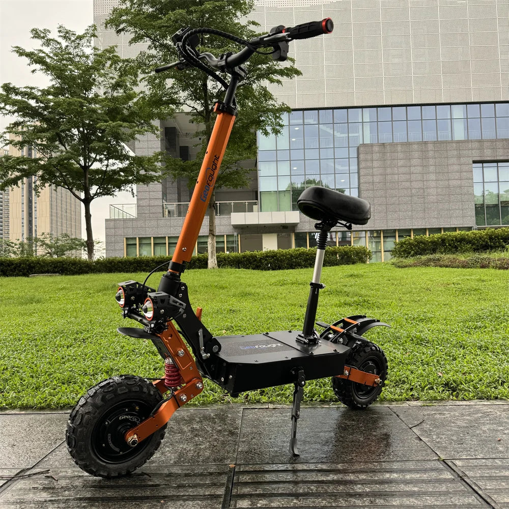 HKM-017107 60V 6000W Dual Motor 11-Inch Off-Road Electric Scooter, 50 Mile Max Speed, Foldable, 30Ah Battery, 200 kg Load