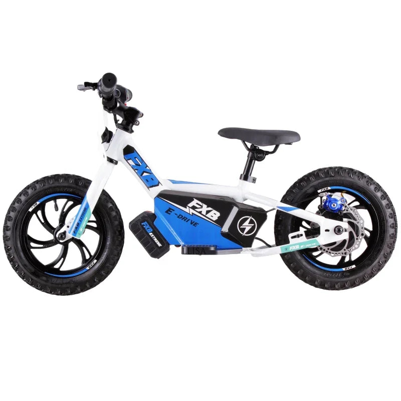 HKM-017171 Mini Electric Motorcycle for Kids - 12-20 Inch Balance Bike with Aluminum Frame, 2 Speed, and Rear Disc Brake