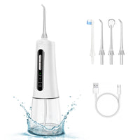 HKM-017171 Minimalist Rechargeable Oral Irrigator with 300ml Capacity and Replaceable Nozzles