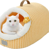 HKM-0172093 Cozy Soft Cat Bed Cave with Removable Washable Pillow for Indoor Cats