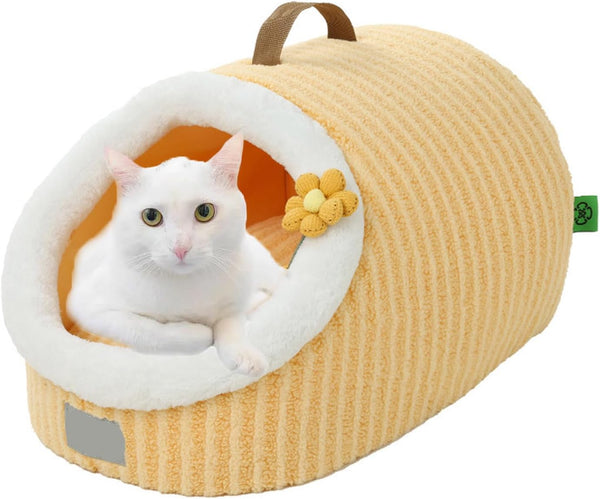 HKM-0172093 Cozy Soft Cat Bed Cave with Removable Washable Pillow for Indoor Cats