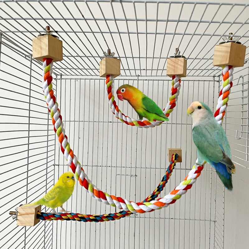 HKM-017363 Parrot Climbing Rope Toy Bird Swing Rings