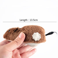 HKM-0175421 Plush Clockwork Mouse Toy for Cats and Dogs – Interactive Plush Playing Companion