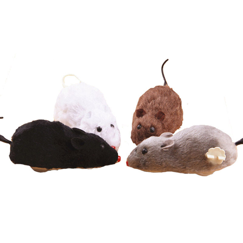 HKM-0175421 Plush Clockwork Mouse Toy for Cats and Dogs – Interactive Plush Playing Companion