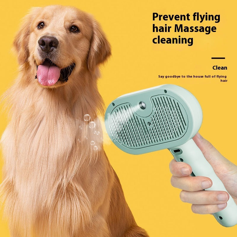 HKM-0176189 Pet Hair Remover Comb with Water Mist Spray for Cats and Dogs - Dematting Grooming Tool