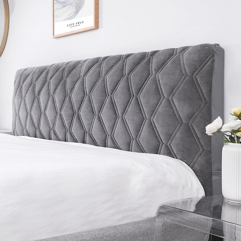 HKM-017747 Nordic Style Bedside Cover with Curved Wood Backrest and Soft Padding