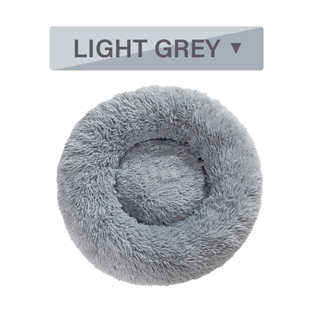 HKM-0177853 Fluffy Donut Dog Bed – Soft Plush Pet Cushion for Cats and Dogs in Multiple Sizes