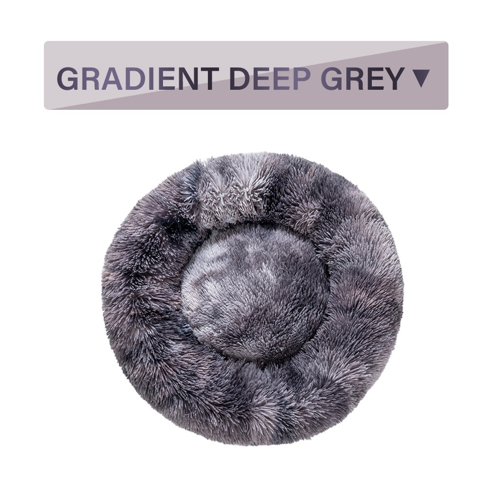 HKM-0177853 Fluffy Donut Dog Bed – Soft Plush Pet Cushion for Cats and Dogs in Multiple Sizes