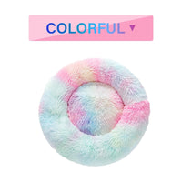 HKM-0177853 Fluffy Donut Dog Bed – Soft Plush Pet Cushion for Cats and Dogs in Multiple Sizes