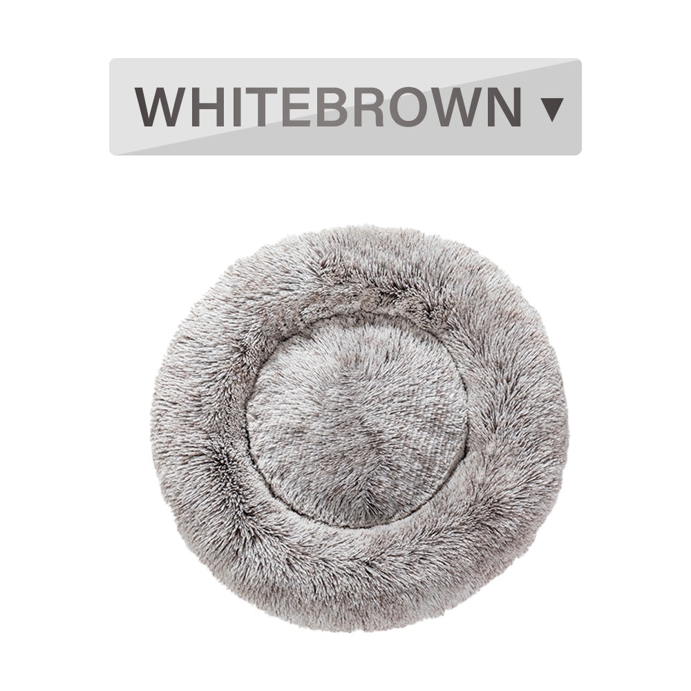 HKM-0177853 Fluffy Donut Dog Bed – Soft Plush Pet Cushion for Cats and Dogs in Multiple Sizes