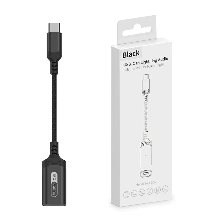 HKM-017811 Type C to Lightning Headphone Jack Adapter for iPhone 15, 15 Pro, MacBook, iPad