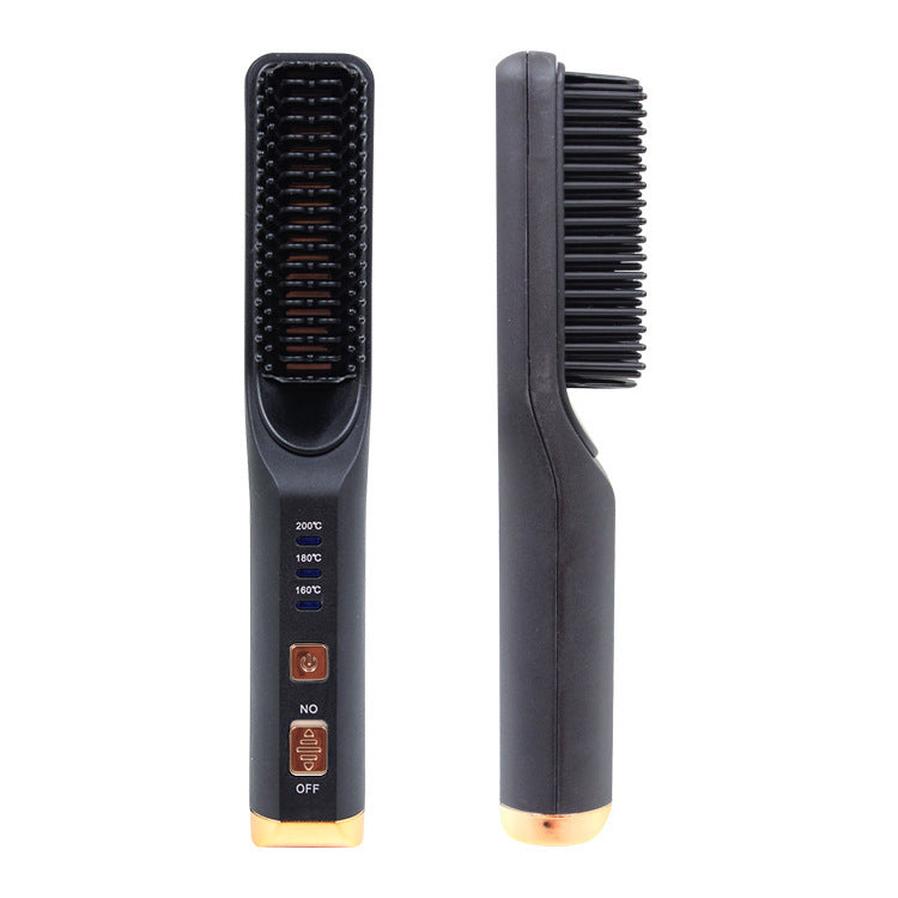 HKM-017875 Rechargeable Multi-Functional Hair Comb with 3 Temperature Settings and Mobile Charging Feature