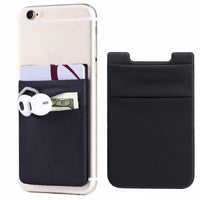 HKM-018003 Black Lycra Adhesive Card Holder for Mobile Phones - Stylish and Durable Accessory
