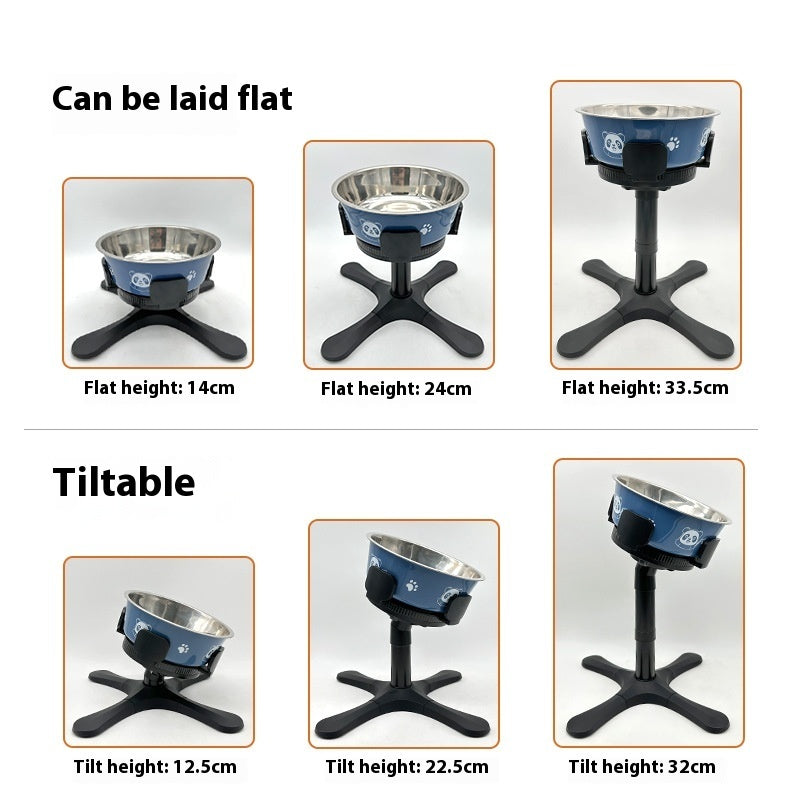 HKM-0180541 Adjustable Height Pet Dog Bowl Bracket with Anti-Tumble Feature