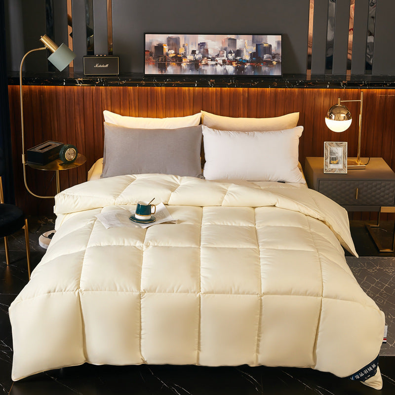 HKM-018067 Feather Silk Cotton Goose Down Quilt - Thickened Winter Bedding Options
