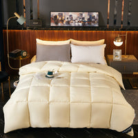 HKM-018067 Feather Silk Cotton Goose Down Quilt - Thickened Winter Bedding Options