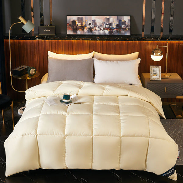 HKM-018067 Feather Silk Cotton Goose Down Quilt - Thickened Winter Bedding Options