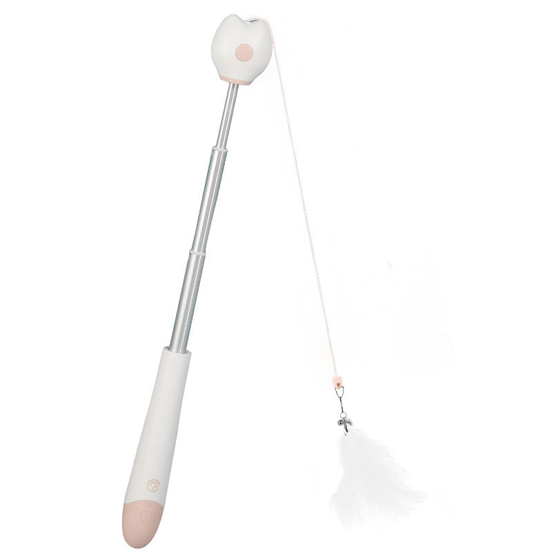 HKM-0181181 Telescopic Laser Cat Teaser Stick with Plush Feather and Ball
