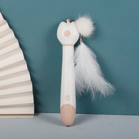 HKM-0181181 Telescopic Laser Cat Teaser Stick with Plush Feather and Ball
