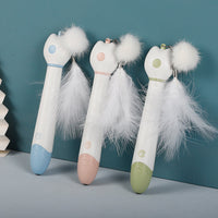 HKM-0181181 Telescopic Laser Cat Teaser Stick with Plush Feather and Ball