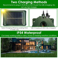 HKM-0181821 5-in-1 Solar & USB Animal Repeller with PIR Sensor, 3229 Sq.ft Coverage, Waterproof, for Rodents, Birds, and More