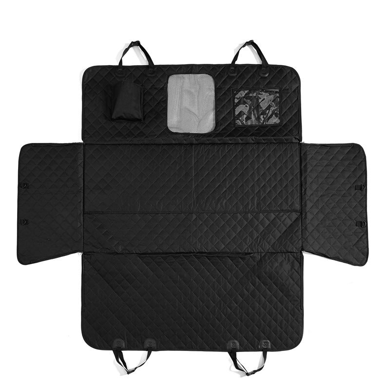HKM-0182589 Waterproof 600D Oxford Cloth Car Pet Mat - Lengthened, Load-Bearing, Small Grid Design, 137x164cm