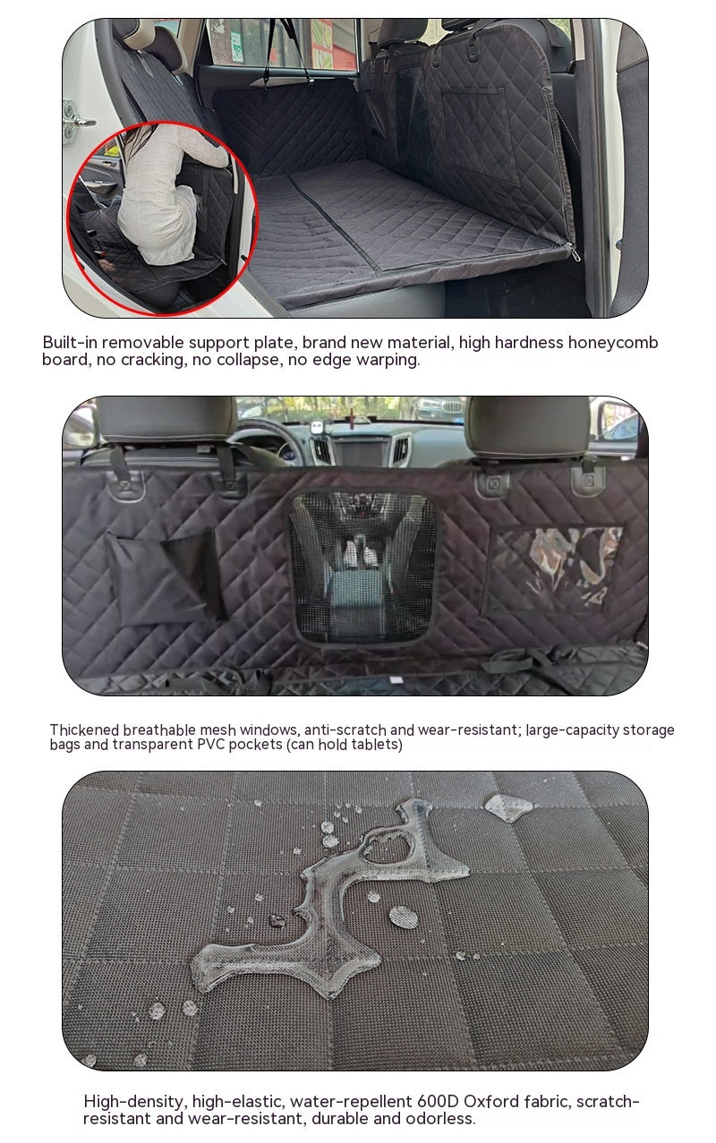 HKM-0182589 Waterproof 600D Oxford Cloth Car Pet Mat - Lengthened, Load-Bearing, Small Grid Design, 137x164cm