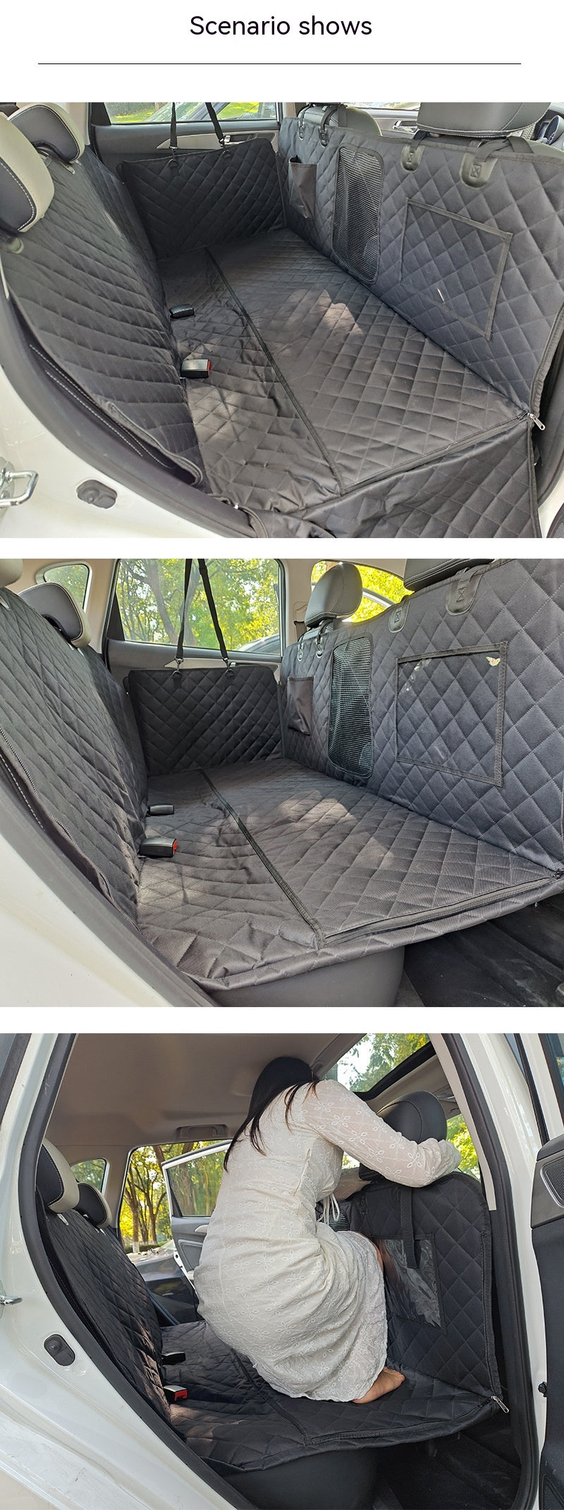 HKM-0182589 Waterproof 600D Oxford Cloth Car Pet Mat - Lengthened, Load-Bearing, Small Grid Design, 137x164cm