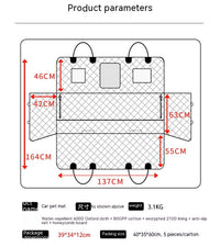 HKM-0182589 Waterproof 600D Oxford Cloth Car Pet Mat - Lengthened, Load-Bearing, Small Grid Design, 137x164cm
