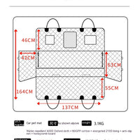 HKM-0182589 Waterproof 600D Oxford Cloth Car Pet Mat - Lengthened, Load-Bearing, Small Grid Design, 137x164cm