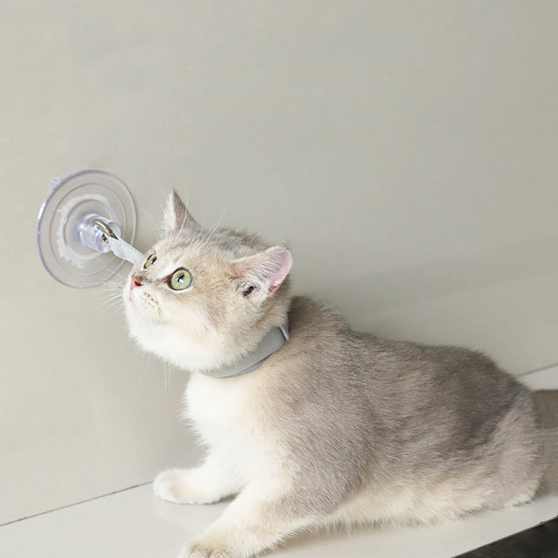 HKM-0182973 Portable Pet Bathing Collar with Suction Cup for Cats and Puppies
