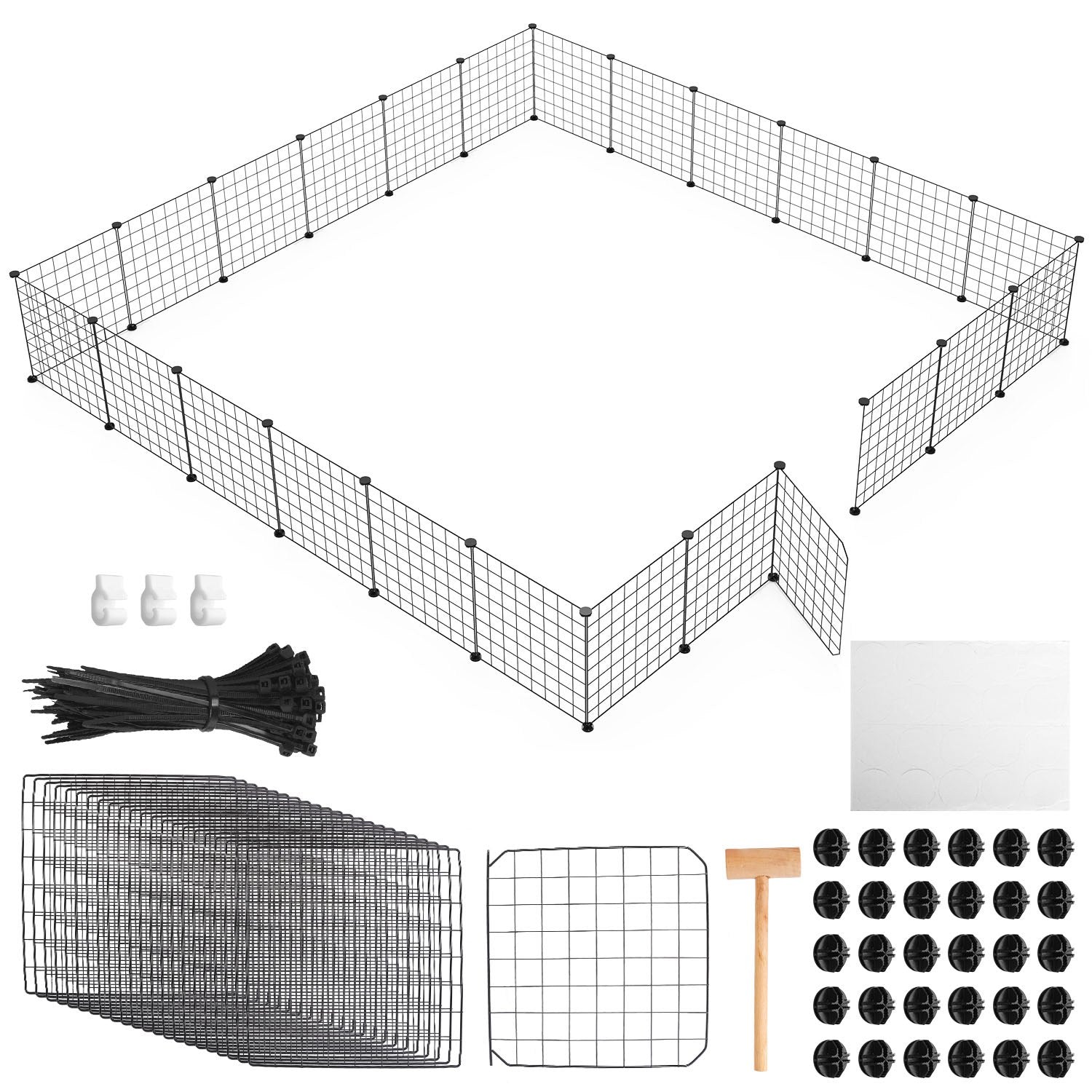 HKM-0183997 Durable Metal Animal Playpen with Door for Small to Medium Pets - Indoor & Outdoor Use, Easy Setup, Rustproof Design
