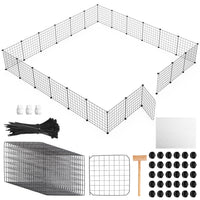 HKM-0183997 Durable Metal Animal Playpen with Door for Small to Medium Pets - Indoor & Outdoor Use, Easy Setup, Rustproof Design