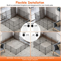 HKM-0183997 Durable Metal Animal Playpen with Door for Small to Medium Pets - Indoor & Outdoor Use, Easy Setup, Rustproof Design