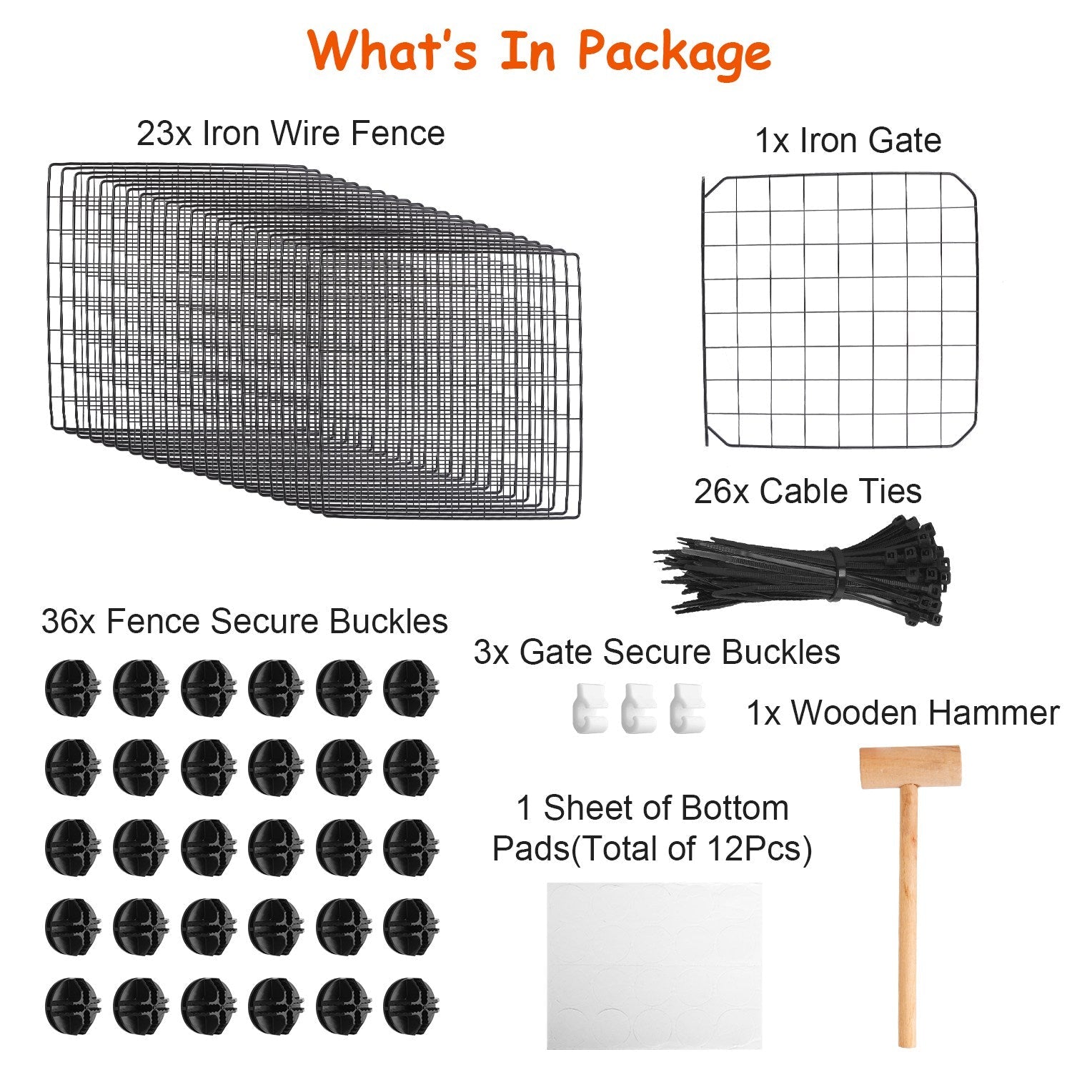 HKM-0183997 Durable Metal Animal Playpen with Door for Small to Medium Pets - Indoor & Outdoor Use, Easy Setup, Rustproof Design