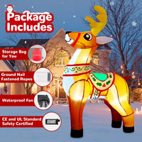 HKM-018515 6 FT Inflatable Reindeer Holiday Decoration with LED Lights for Outdoor Christmas Decor