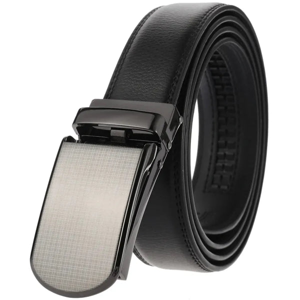 HKM-018771 Men's Cowhide Trousers Belt with Automatic Buckle, 3.0CM Width