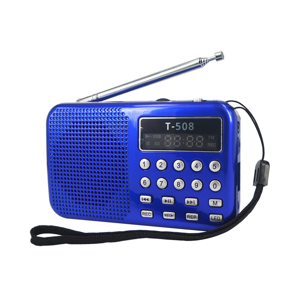 HKM-018771 Mini Portable Dual Band Stereo FM Radio Speaker with LED Display, USB and Micro SD Support for Tablets and MP3 Devices