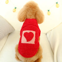 HKM-0188477 Cozy Red and White Checkered Sweater with Floral Design for Pets