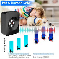 HKM-0189373 Ultrasonic Anti-Barking Device for Dogs with Adjustable Frequencies and IP45 Waterproof Design