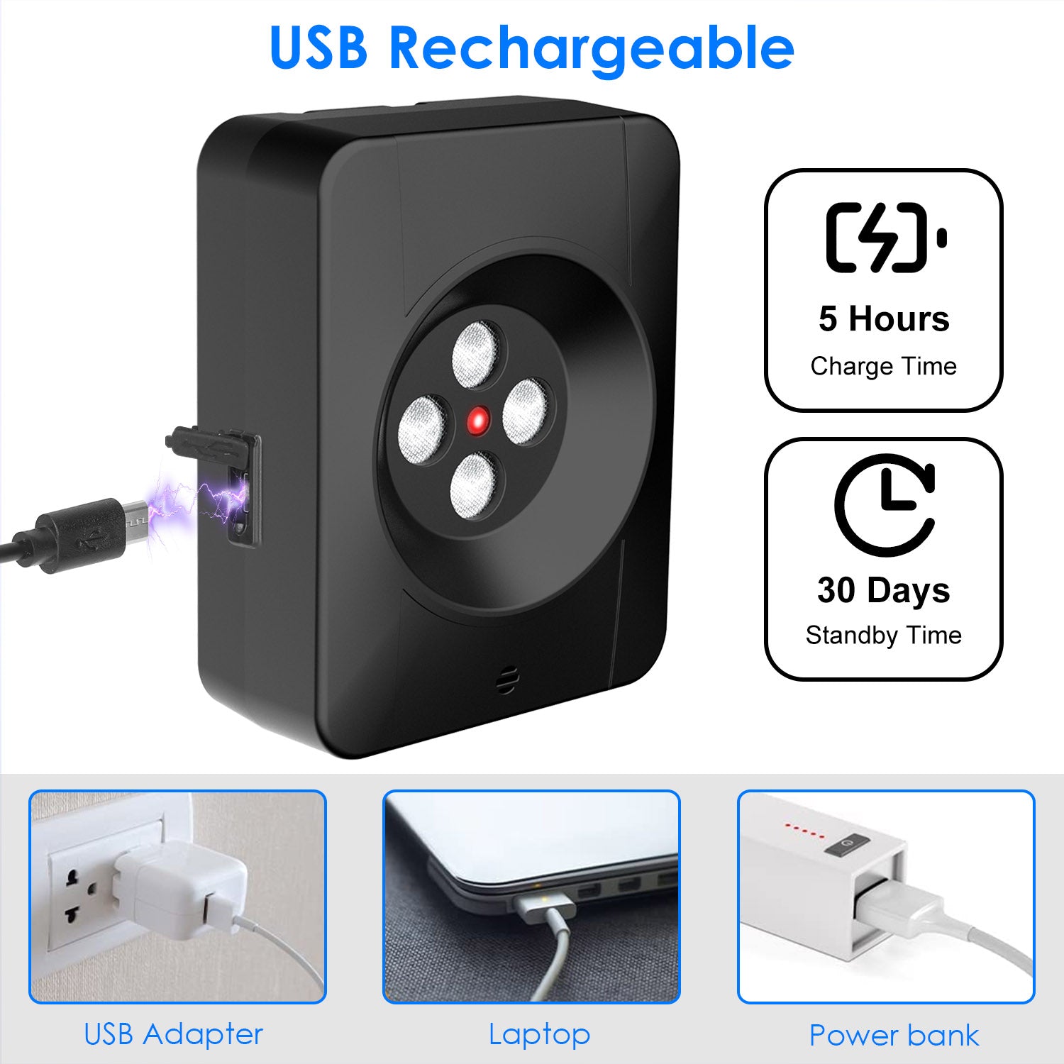 HKM-0189373 Ultrasonic Anti-Barking Device for Dogs with Adjustable Frequencies and IP45 Waterproof Design