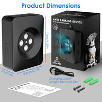 HKM-0189373 Ultrasonic Anti-Barking Device for Dogs with Adjustable Frequencies and IP45 Waterproof Design