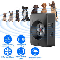 HKM-0189373 Ultrasonic Anti-Barking Device for Dogs with Adjustable Frequencies and IP45 Waterproof Design